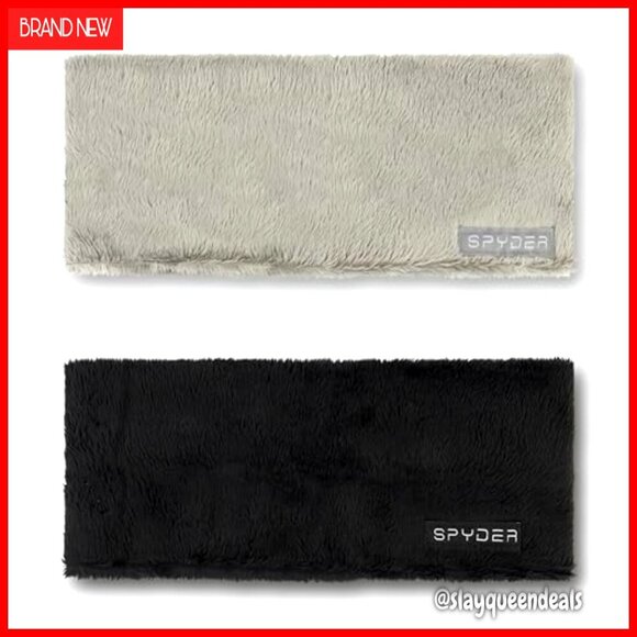 2 Pack Low Pile Faux Fur Headbands for Winter Sports and Cold Weather